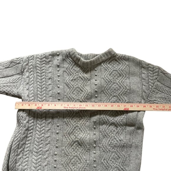 J. CREW Women's wool side-zip oversize cable sweater with side zipper - Picture 7 of 9